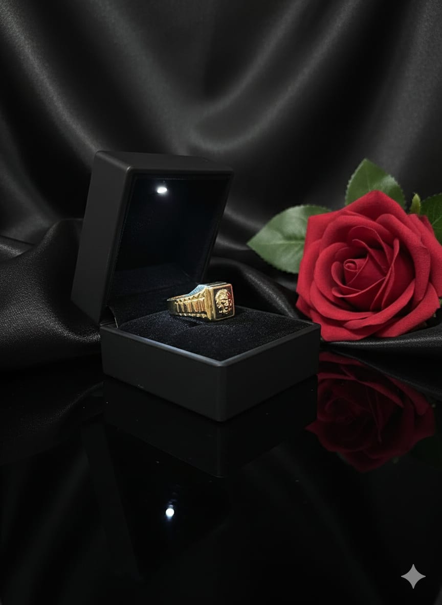 טבעת זהב אוניקס