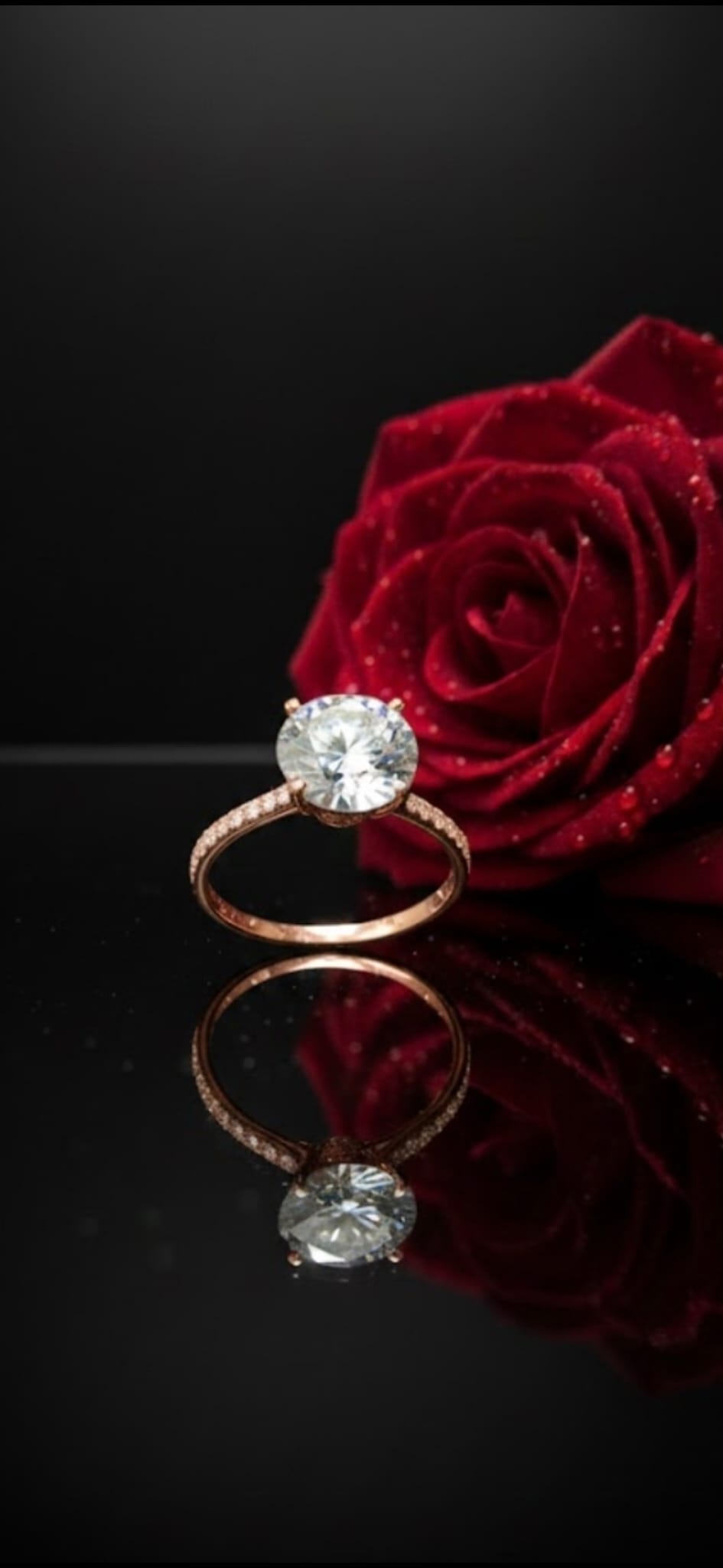 טבעת זהב יהלומי מעבדה קרין