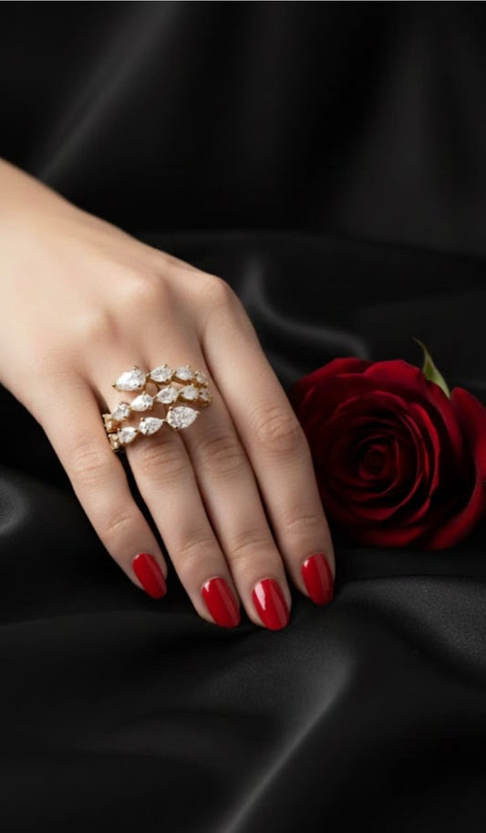 טבעת זהב יהלומי מעבדה רז