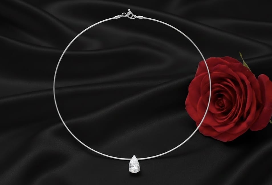 שרשרת זהב עם יהלומי מעבדה הילה