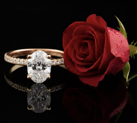 טבעת זהב עם יהלומי מעבדה זואי