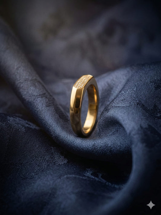 טבעת זהב סיגנט ספארקל