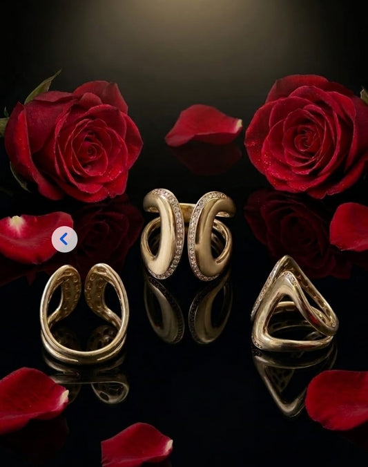 טבעת זהב חיבוק מוזהב