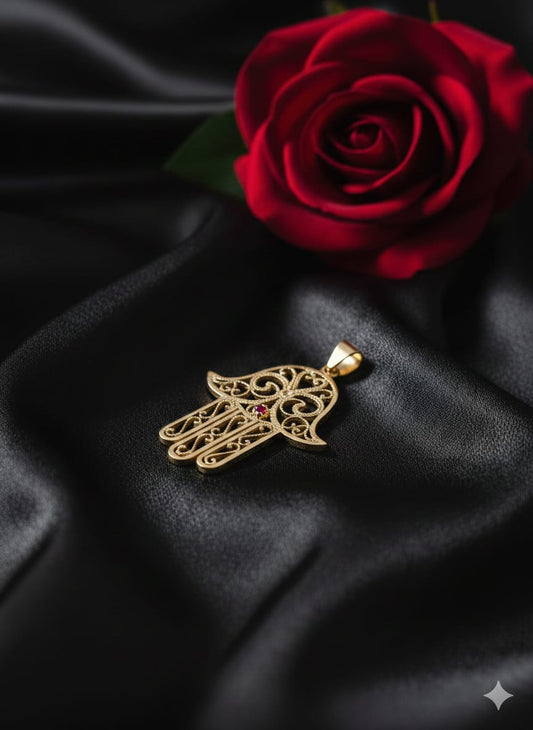 תליון זהב חמסה יעל