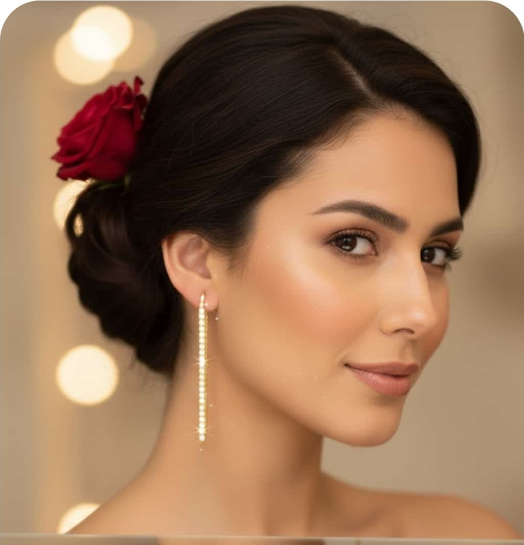 עגילי זהב אלונה