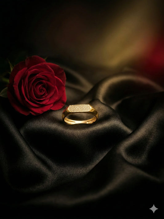 טבעת זהב סיגנט ספארקל