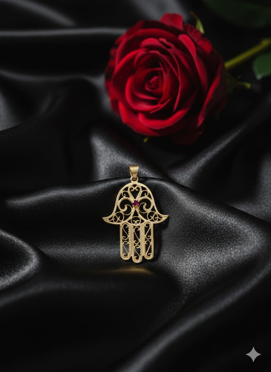 תליון זהב חמסה יעל