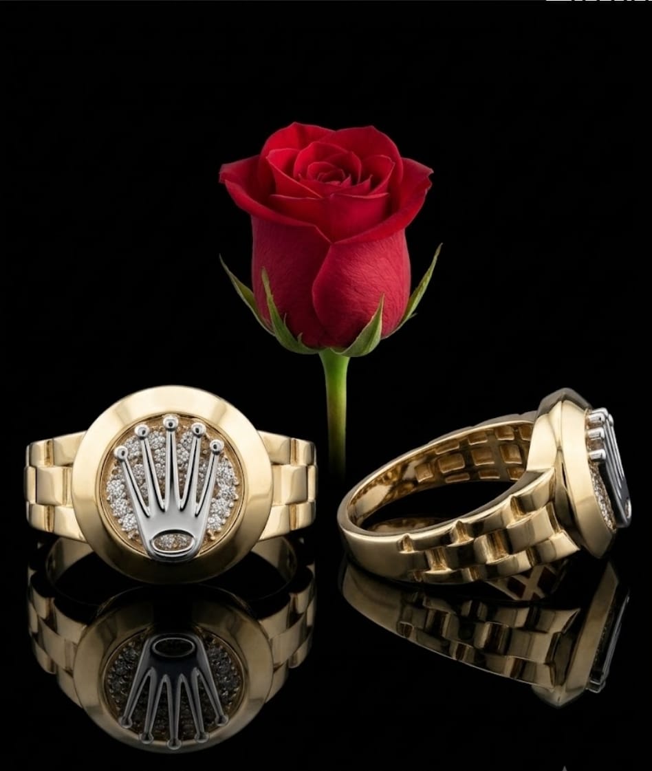 טבעת זאוס (Zeus Ring) – טבעת כתר מזהב 14K בשילוב זהב לבן
