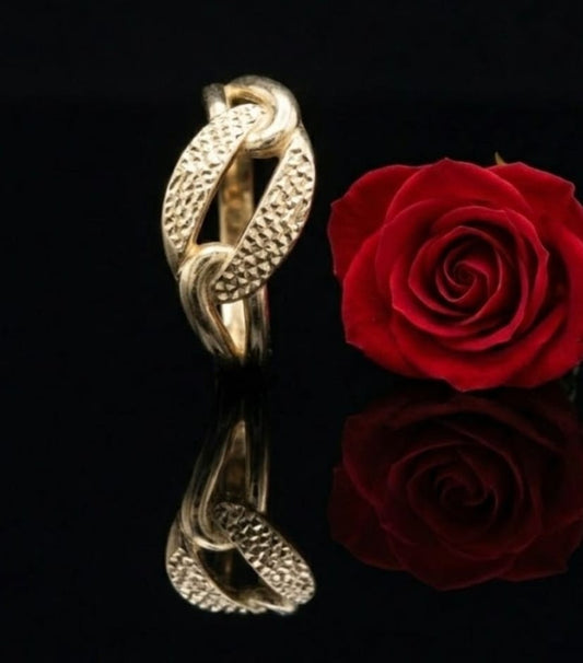 טבעת זהב לייזר כפולות