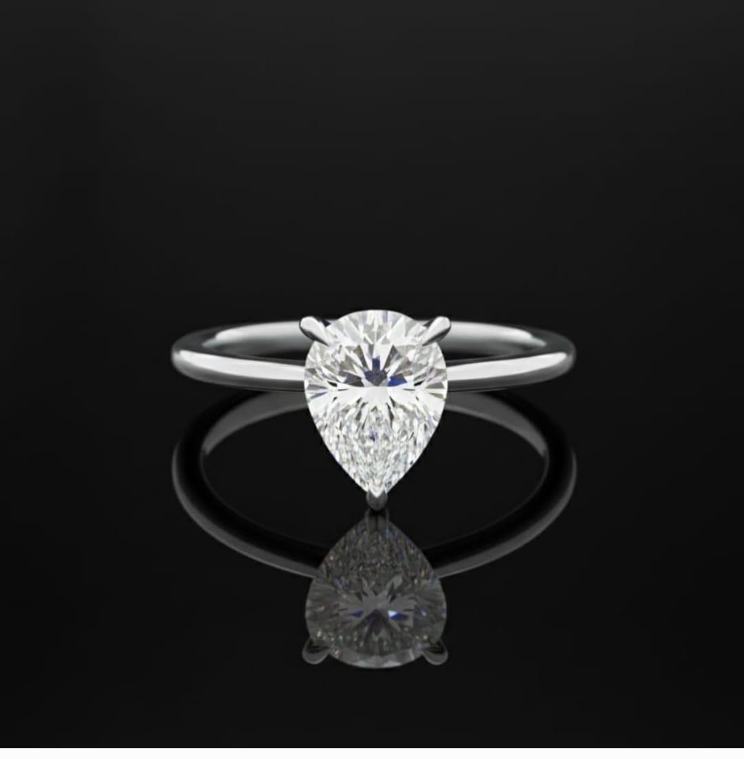 טבעת יהלום מעבדה 2 קראט