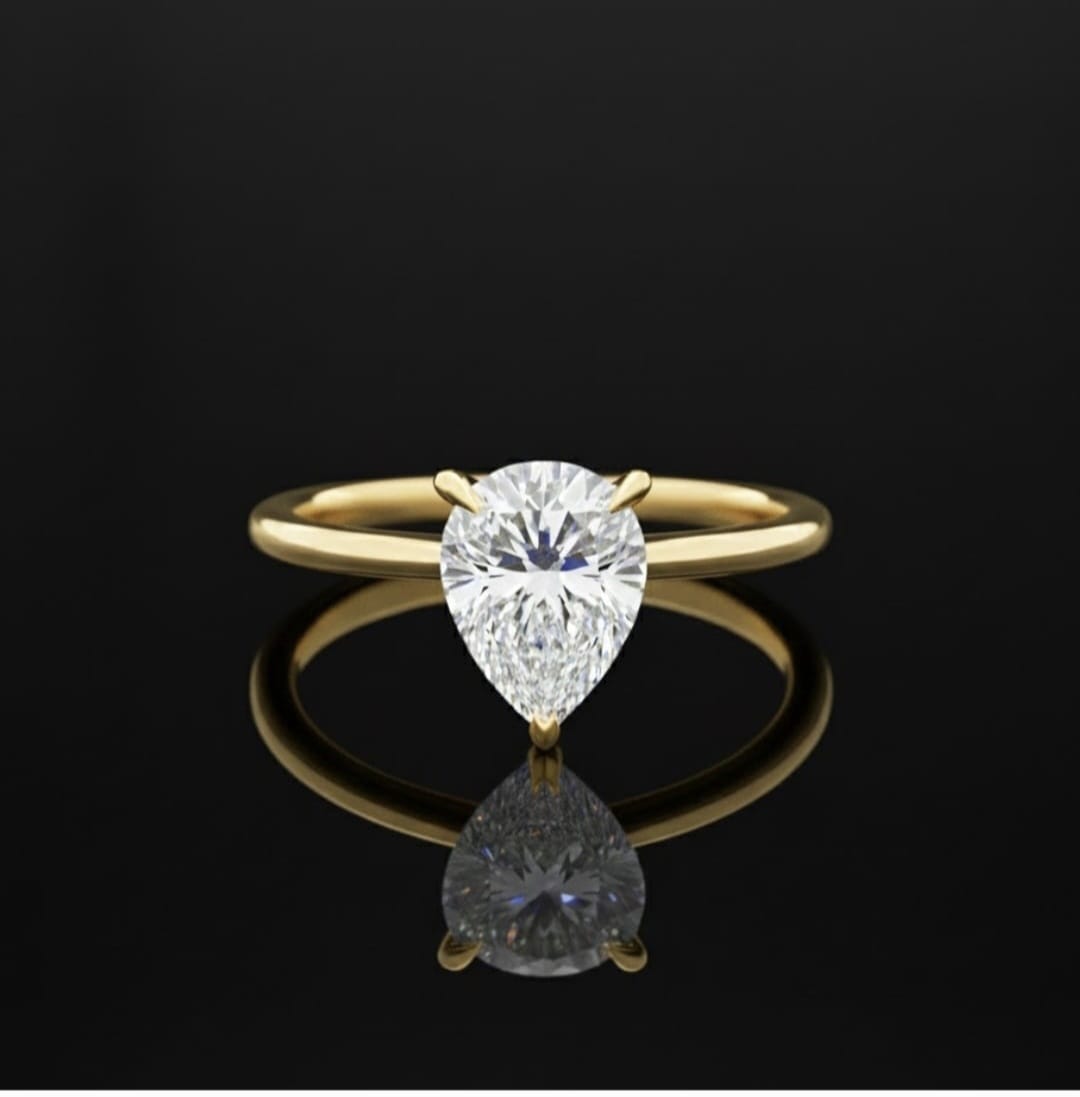 טבעת יהלום מעבדה 2 קראט