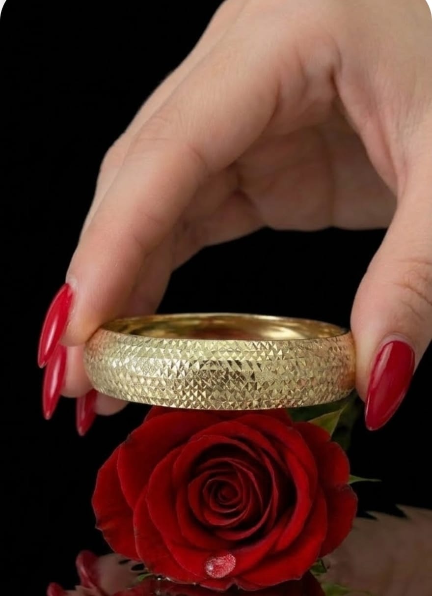 צמיד זהב 14K דגם הצלחה – חריטת לייזר יוקרתית