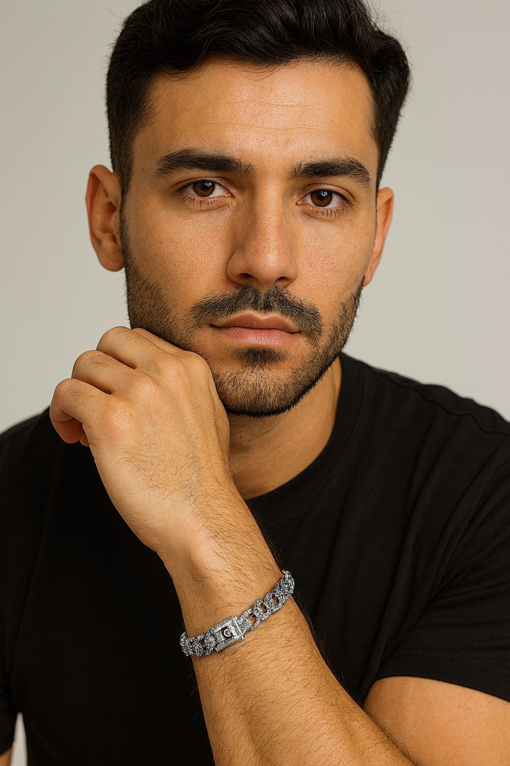 צמיד מונאקו זהב לבן