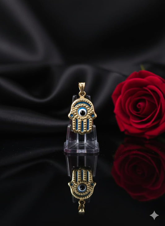 תליון זהב חמסה ספיר