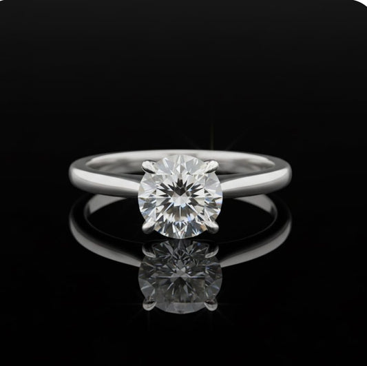 טבעת סוליטר יהלום מעבדה 4 קראט