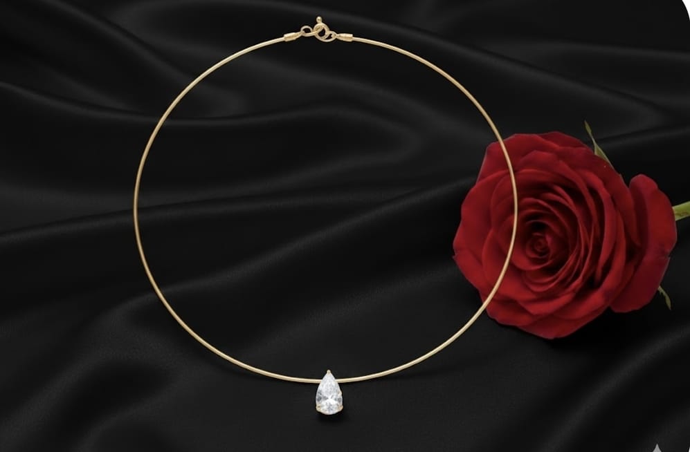 שרשרת זהב עם יהלומי מעבדה הילה