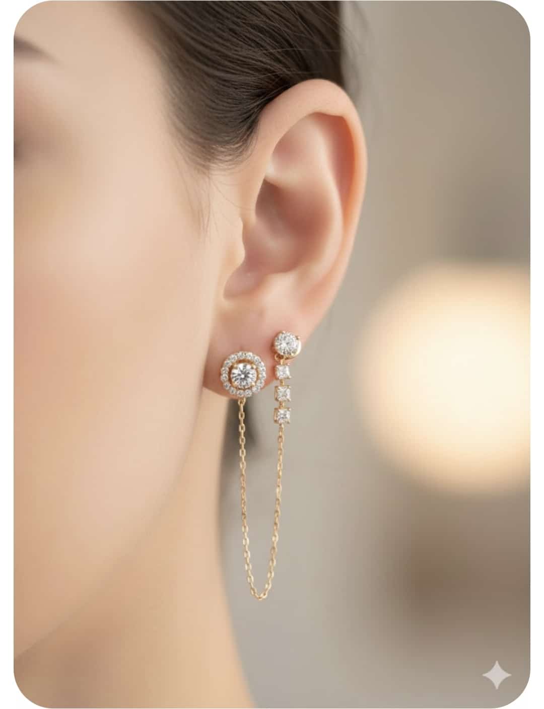 עגילי זהב רותם