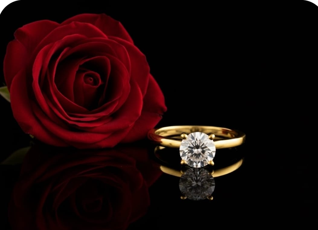 טבעת זהב יהלומי מעבדה קרין