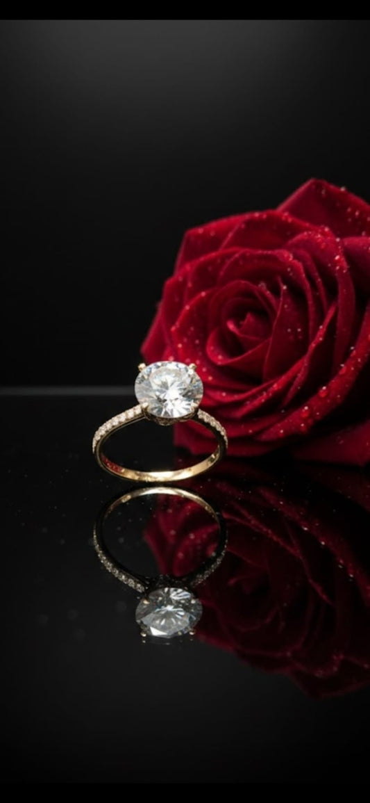 טבעת זהב יהלומי מעבדה קרין