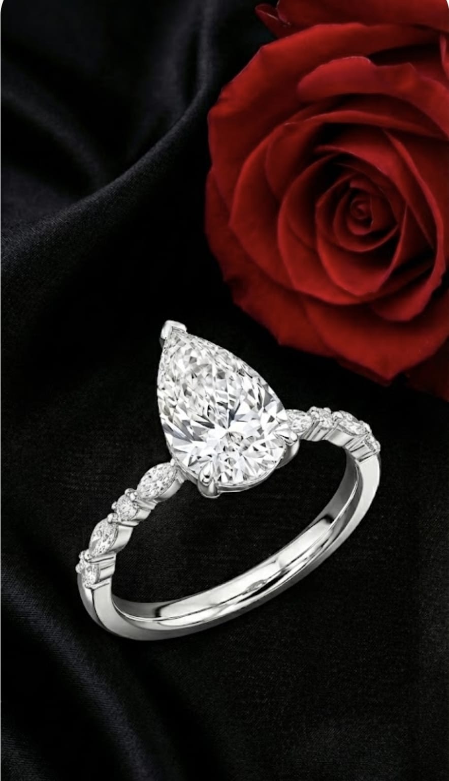 טבעת זהב עם יהלומי מעבדה קים