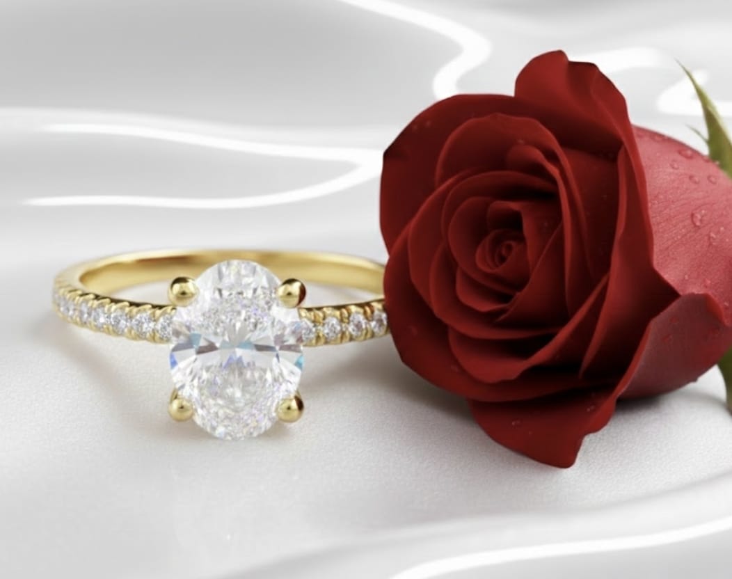 טבעת זהב עם יהלומי מעבדה זואי