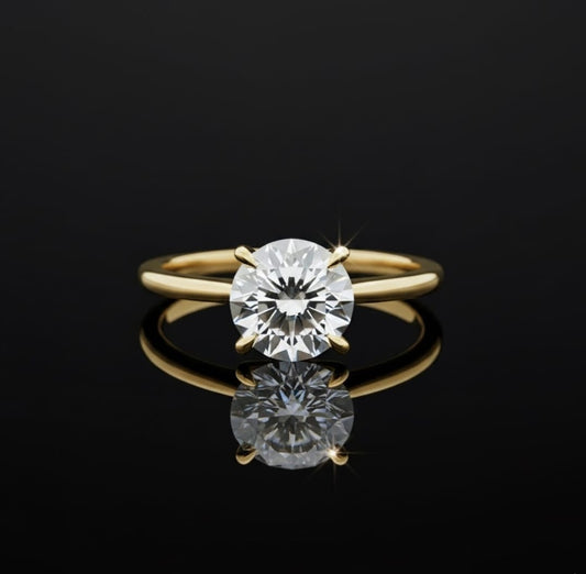 טבעת סוליטר יהלום מעבדה 1.5 קראט