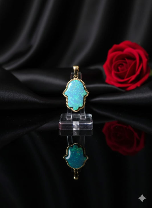 תליון זהב חמסה מיתר