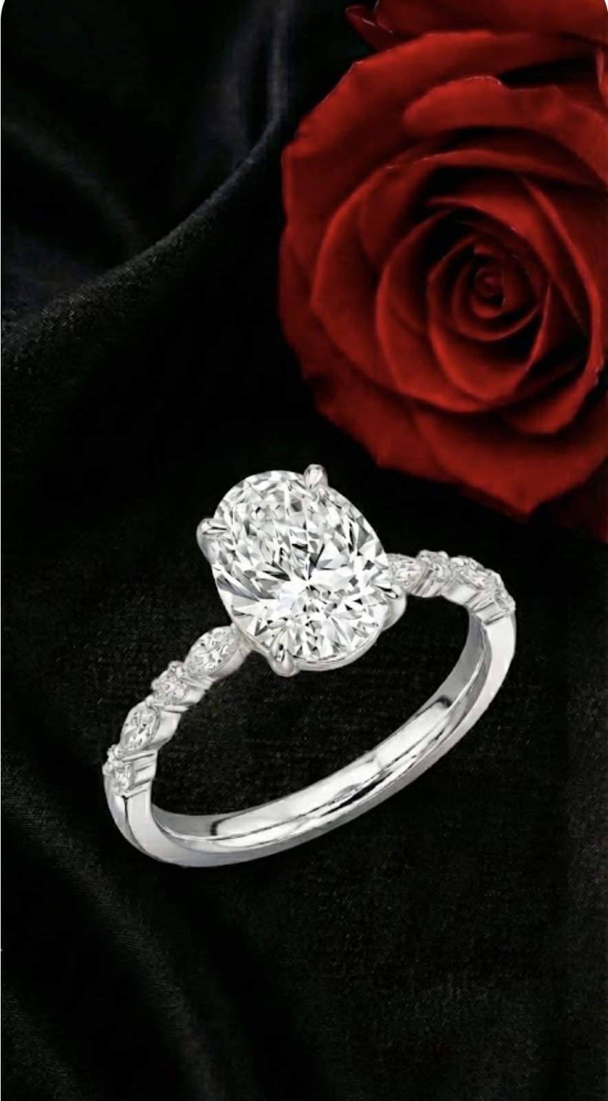 טבעת זהב עם יהלומי מעבדה אמנדה