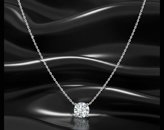 שרשרת סוליטר יהלום מעבדה – 5 קראט