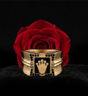 טבעת הרקולס (Hercules Ring) – טבעת חותם מזהב 14K עם אוניקס שחור