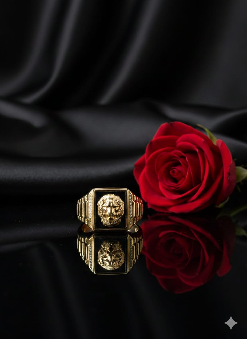 טבעת זהב אוניקס