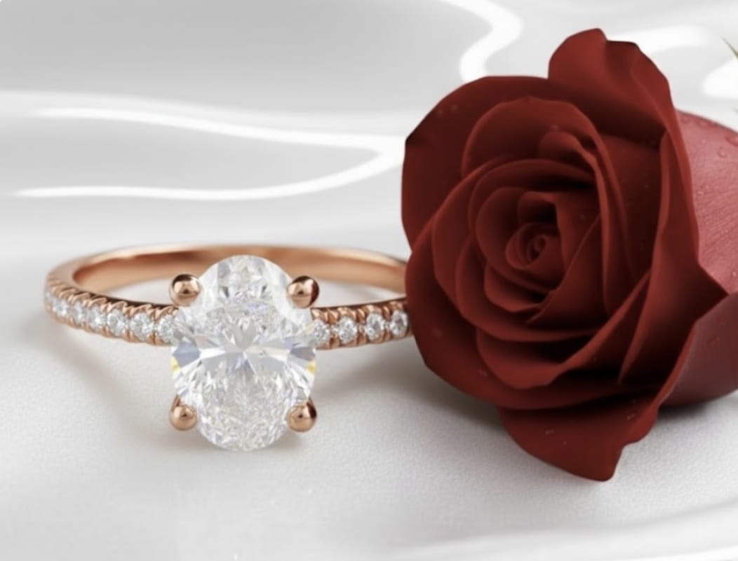 טבעת זהב עם יהלומי מעבדה זואי