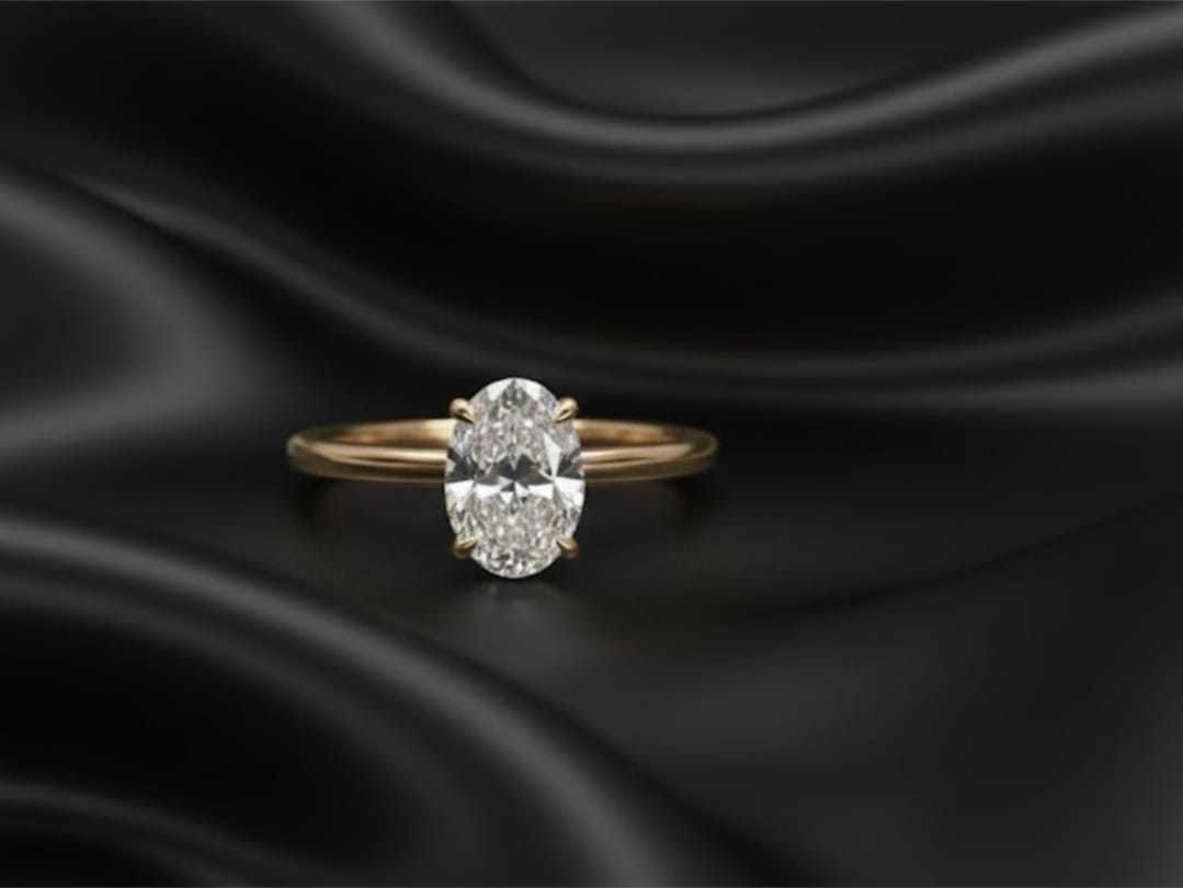 טבעת זהב עם יהלומי מעבדה שילת