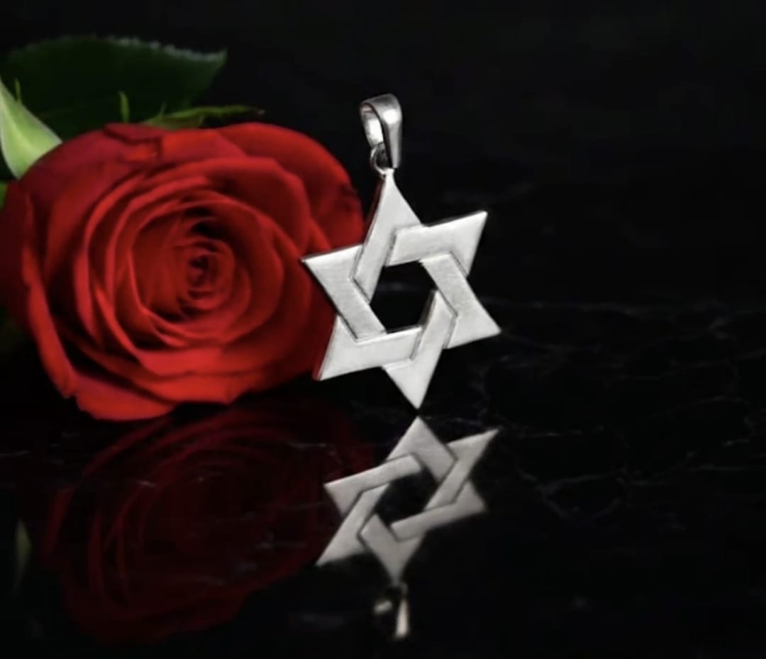 שרשרת ספיגה 45 ס"מ ותליון מגן דוד – זהב לבן 14 קראט