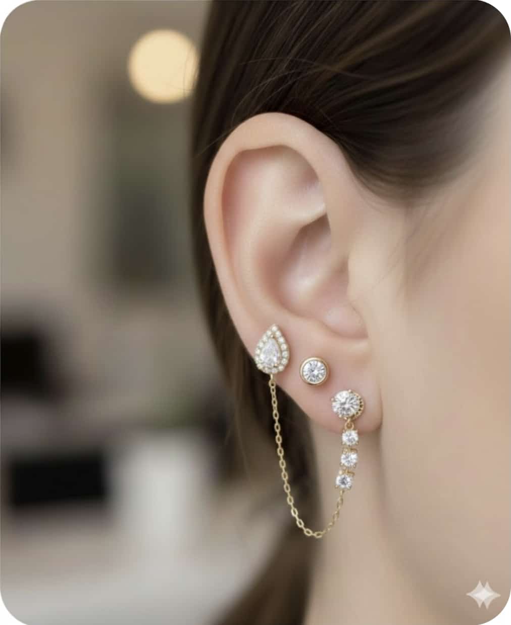 עגילי זהב פלג