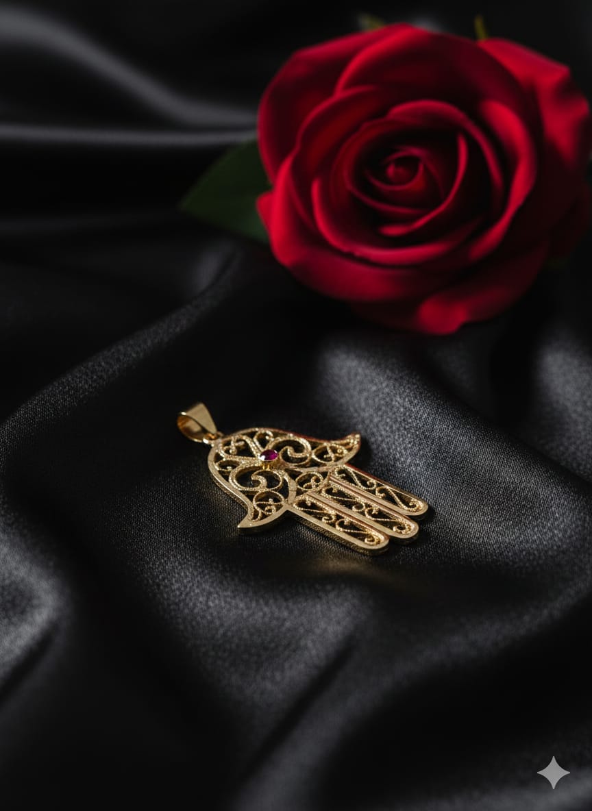 תליון זהב חמסה יעל