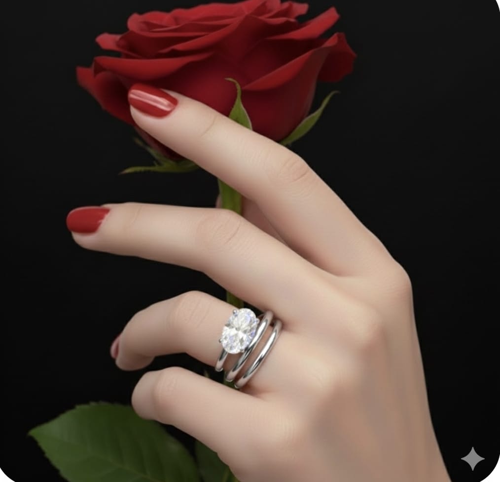 טבעת זהב עם יהלומי מעבדה שחר