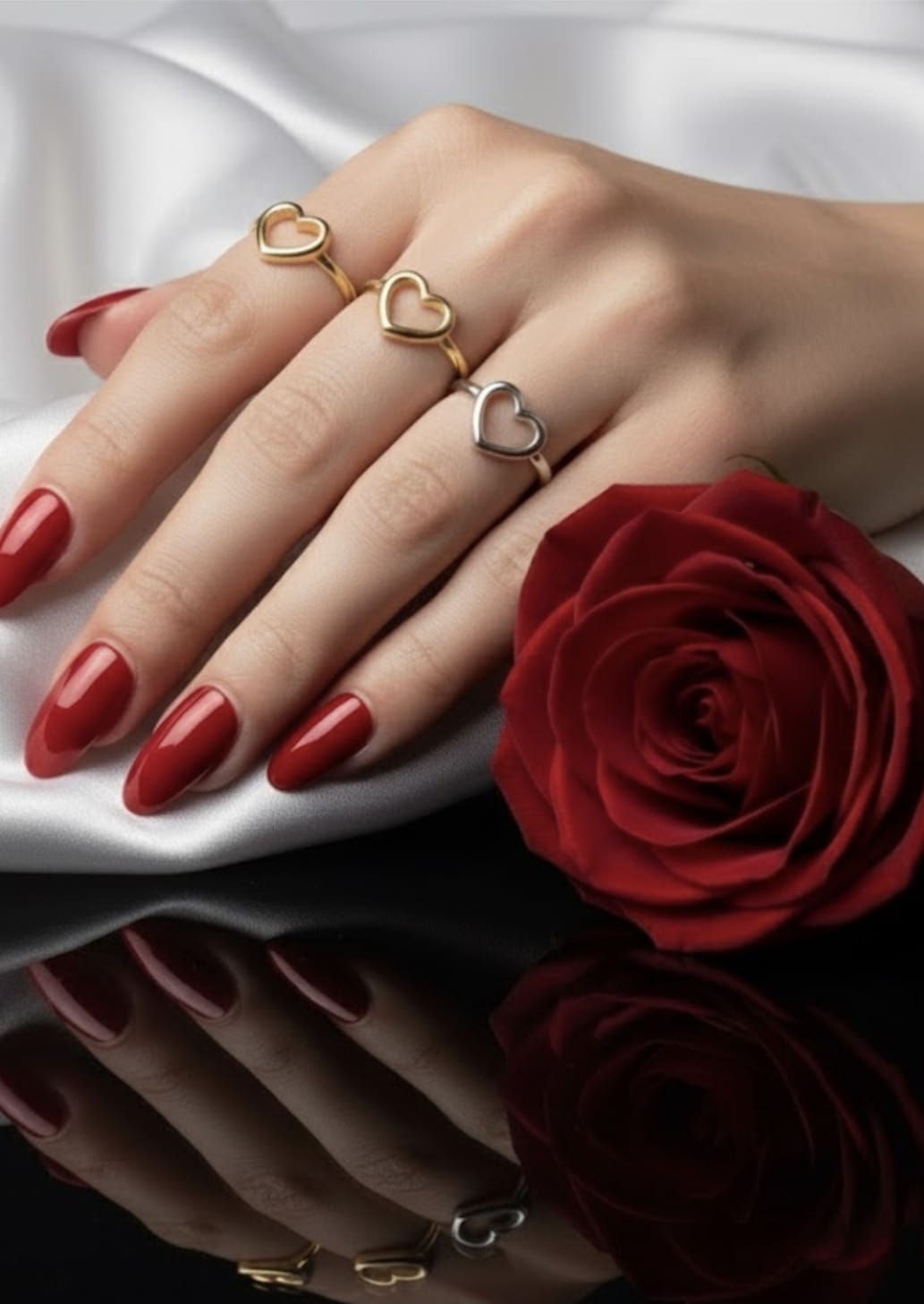 טבעת זהב לב