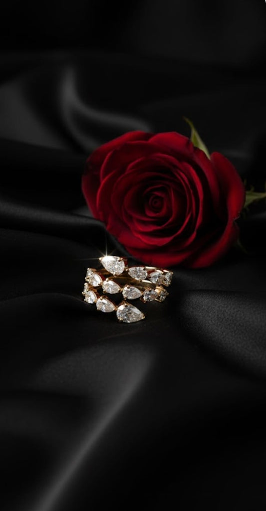 טבעת זהב יהלומי מעבדה רז