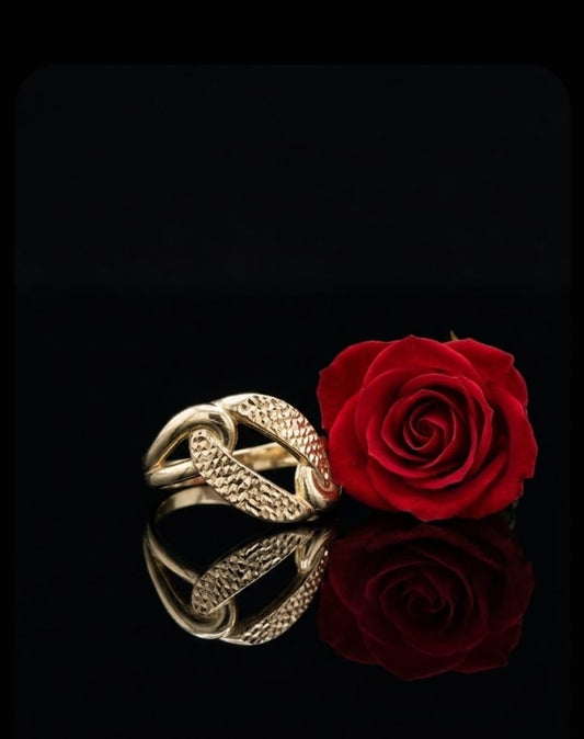 טבעת זהב לייזר כפולות