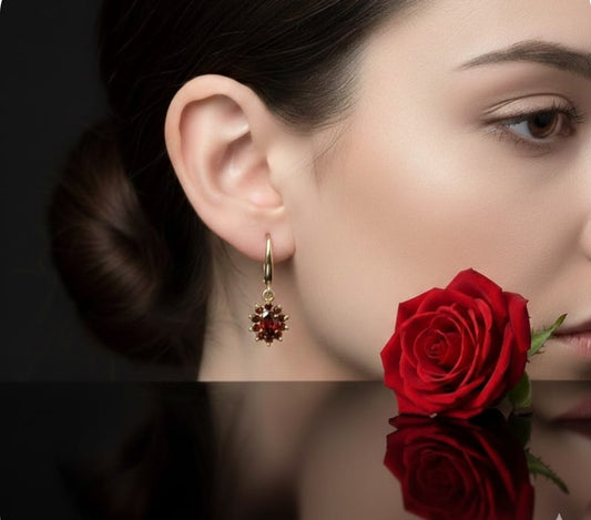 עגילי זהב אלמה