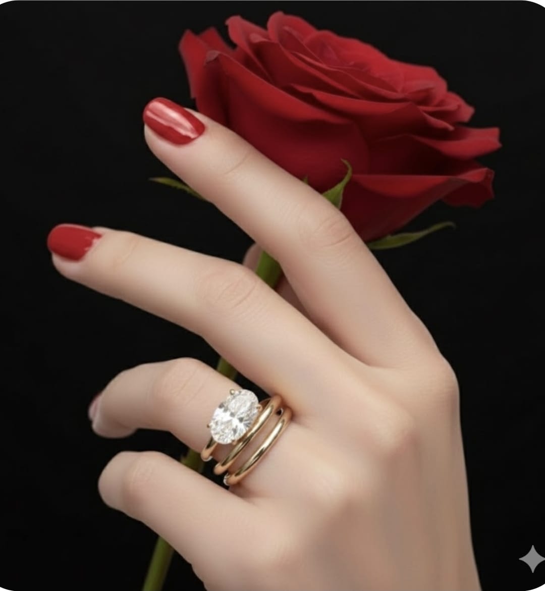 טבעת זהב עם יהלומי מעבדה שחר