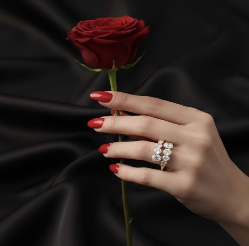 טבעת זהב עם יהלומי מעבדה נטלי