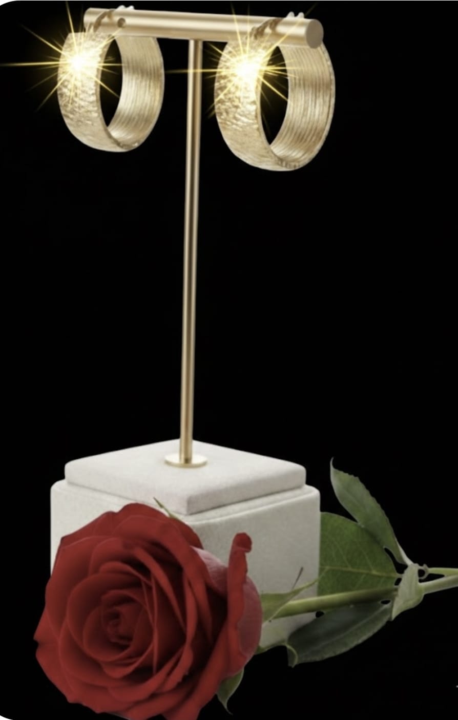 עגילי זהב רוז